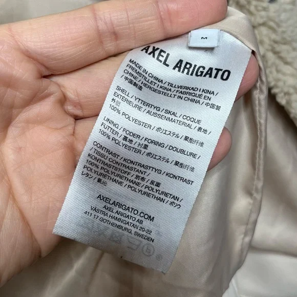 Axel Arigato Aspen Teddy Overshirt Beige Overshirt Shacket Jacket Logo Patch